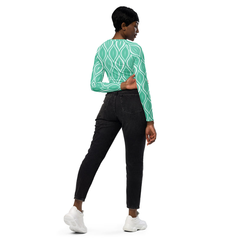 The Real Ogee Recycled long-sleeve crop top - Objet D'Art