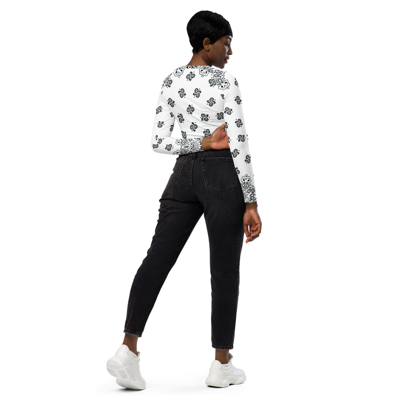 Bandana Art Recycled long-sleeve crop top - Objet D'Art
