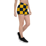 Blue & Gold Checkered Shorts - Objet D'Art