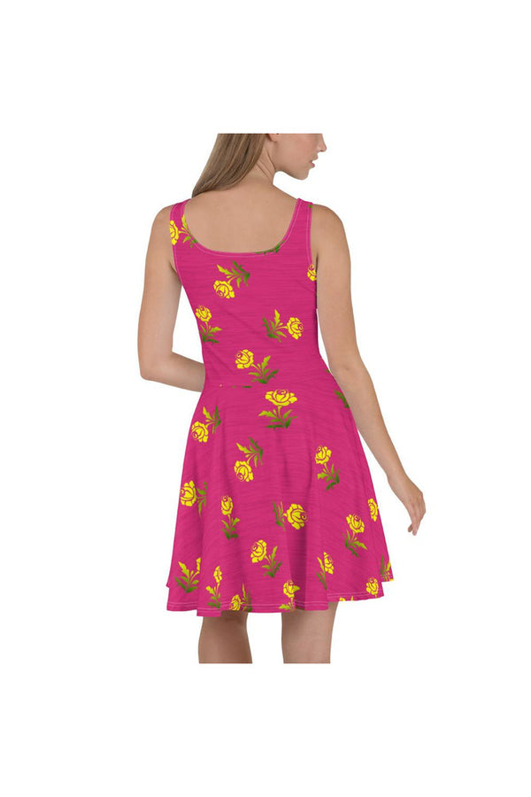 Floral PInk Skater Dress - Objet D'Art