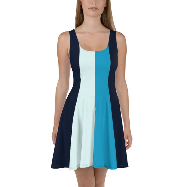 Just Blue It Skater Dress - Objet D'Art