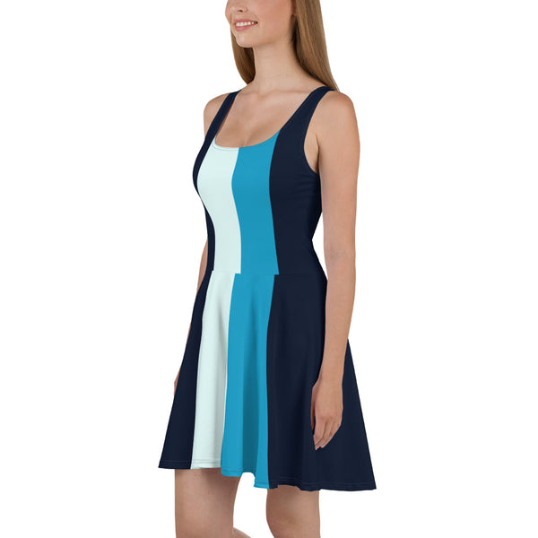 Just Blue It Skater Dress - Objet D'Art