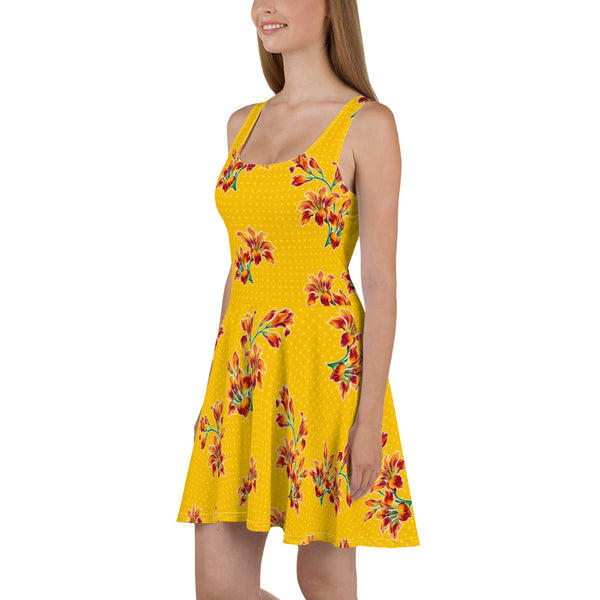 Orange Lily Skater Dress - Objet D'Art