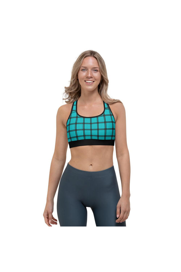 Robin's Egg Plaid Sports bra - Objet D'Art