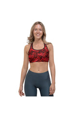Crimson Rose Petals Sports bra - Objet D'Art