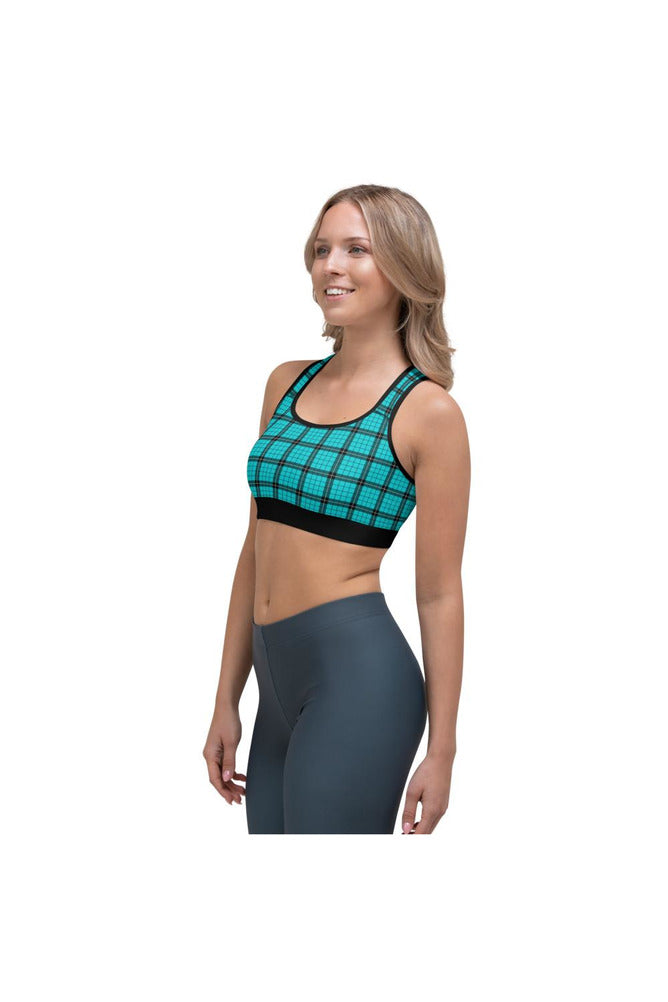 Robin's Egg Plaid Sports bra - Objet D'Art