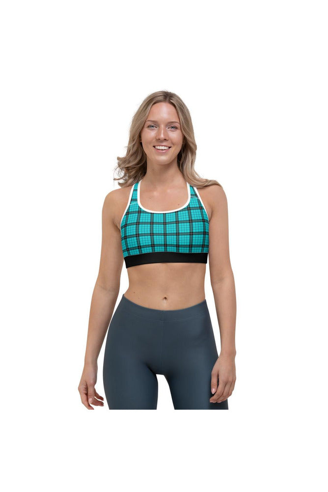 Robin's Egg Plaid Sports bra - Objet D'Art