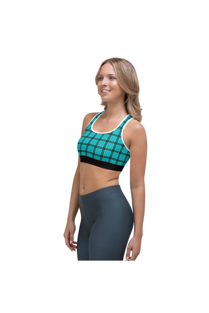 Robin's Egg Plaid Sports bra - Objet D'Art