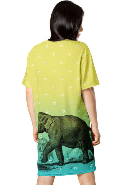 Elephant Print T-shirt dress - Objet D'Art