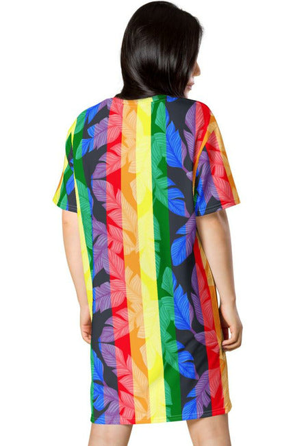 Rainbow through the Leaves T-shirt dress - Objet D'Art