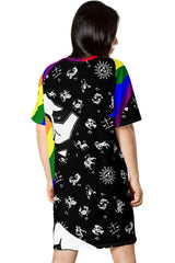 Rainbow & The Unknown Zodiac Woman T-shirt dress - Objet D'Art