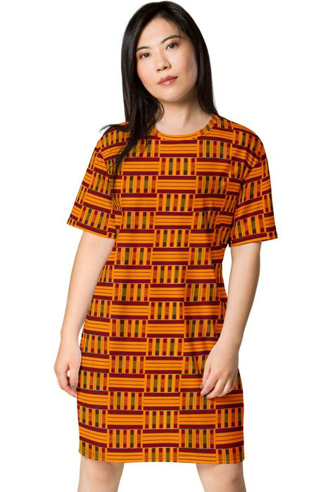 Kente Cloth T-shirt dress - Objet D'Art