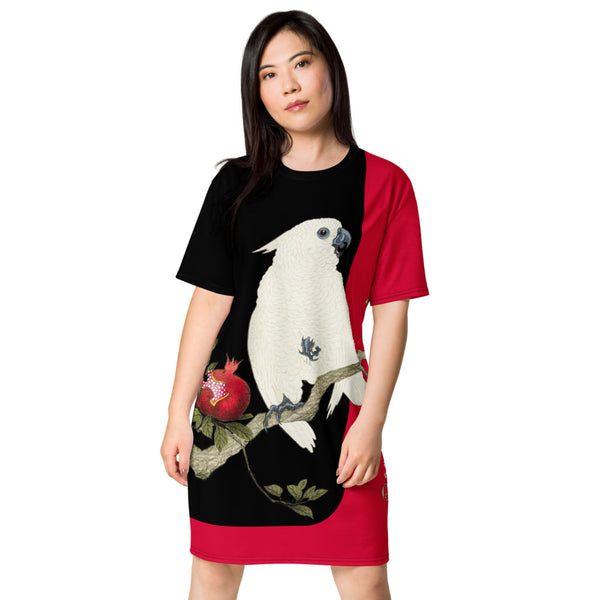 Cockatoo and Pomegranate T-shirt dress - Objet D'Art