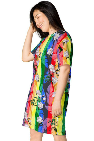 Floral Rainbow T-shirt dress - Objet D'Art