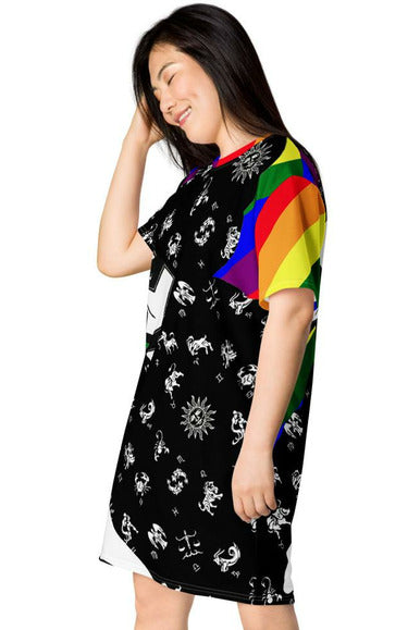 Rainbow & The Unknown Zodiac Woman T-shirt dress - Objet D'Art