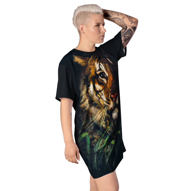 Tiger Head T-shirt dress - Objet D'Art