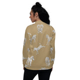 Zebra Frolic Unisex Bomber Jacket - Objet D'Art