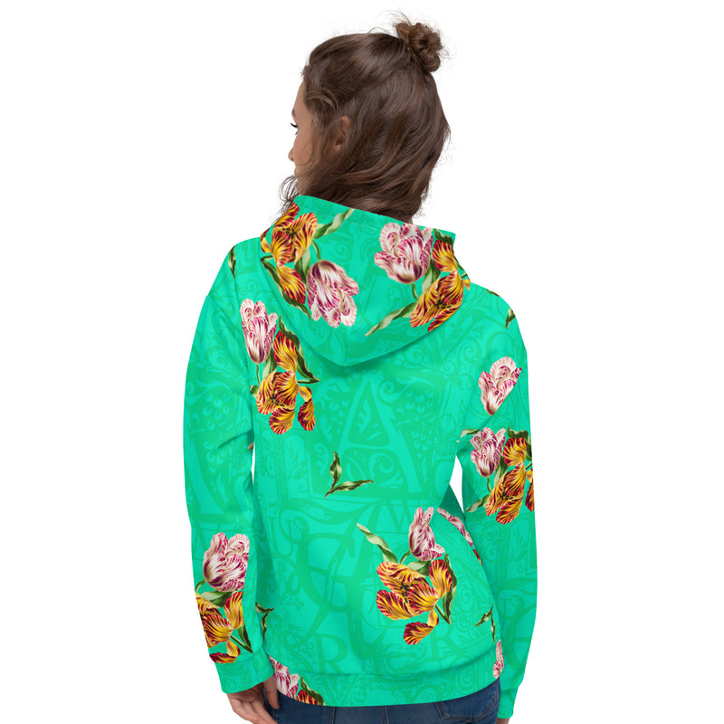 Floral Calligraphy Unisex Hoodie - Objet D'Art