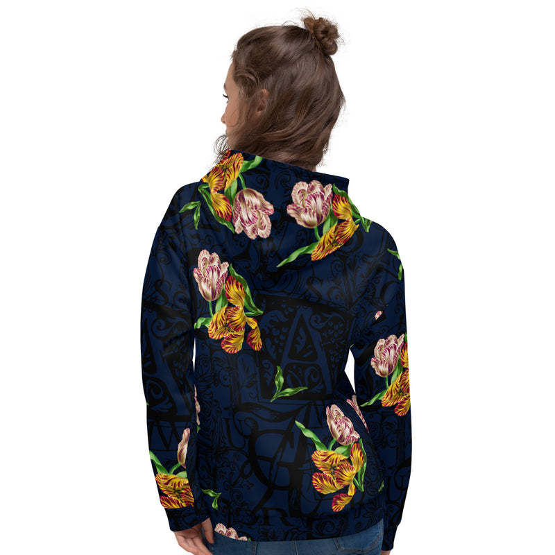 Floral Calligraphy Unisex Hoodie - Objet D'Art