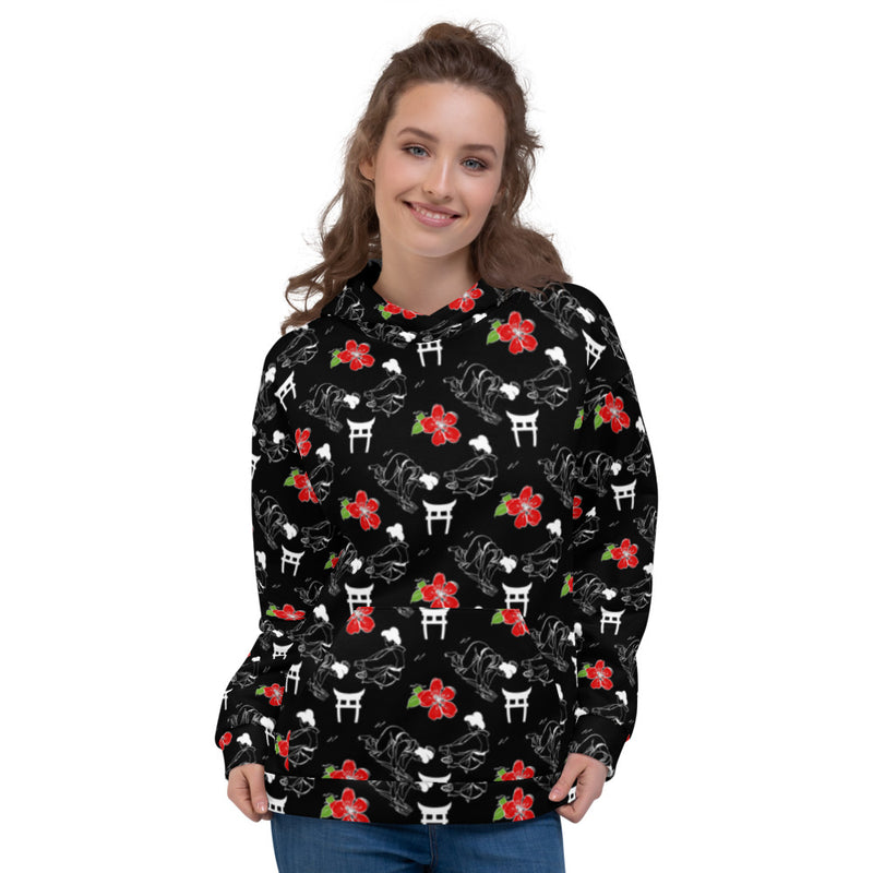 Geisha's and Sakura Blossoms Unisex Hoodie - Objet D'Art