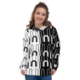 Black and White Abstract Unisex Hoodie - Objet D'Art