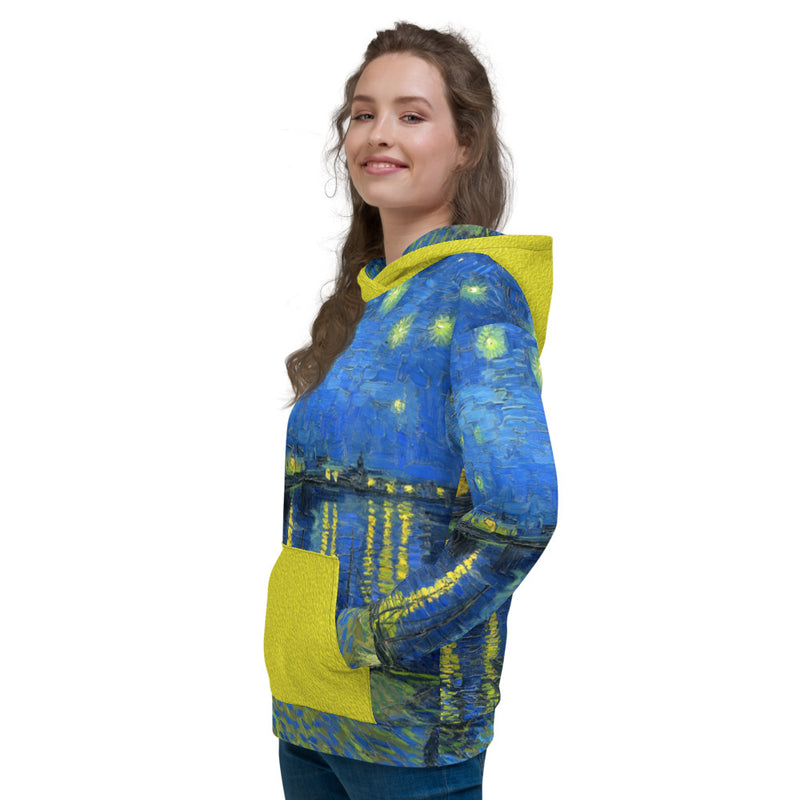 Starry Nights Over The Rhone Unisex Hoodie - Objet D'Art