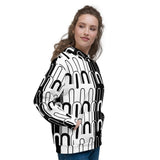 Black and White Abstract Unisex Hoodie - Objet D'Art