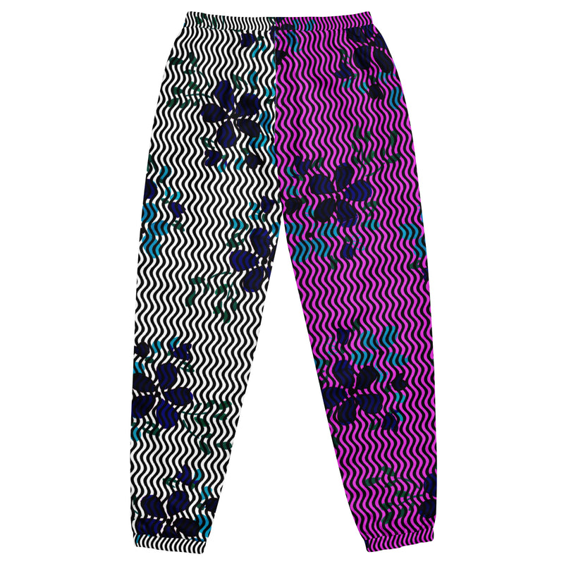 Two Tone Floral Waves Unisex track pants - Objet D'Art