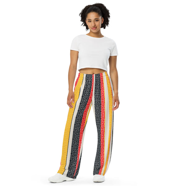 All-over print unisex wide-leg pants - Objet D'Art