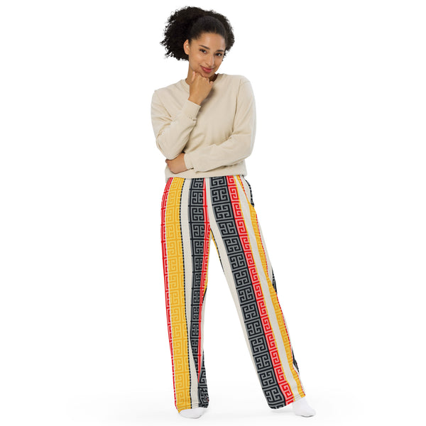 All-over print unisex wide-leg pants - Objet D'Art