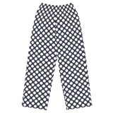 Polka Dot on Payne's Gray unisex wide-leg pants - Objet D'Art