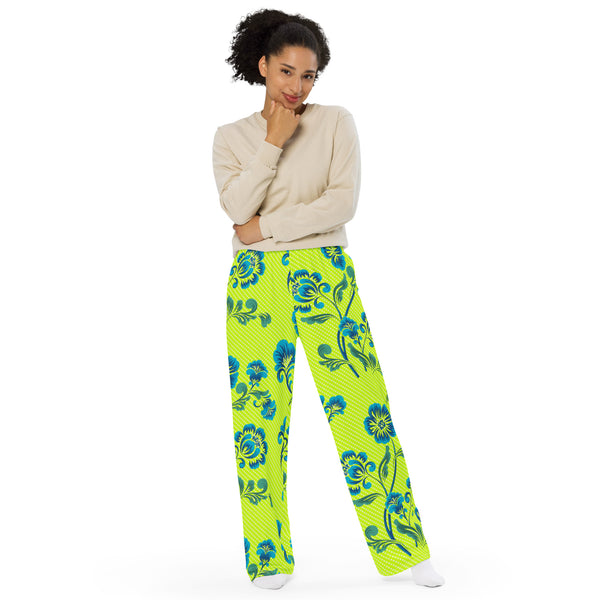All-over print unisex wide-leg pants - Objet D'Art