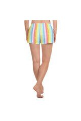 Pastel Rainbow Hearts Women's Athletic Short Shorts - Objet D'Art