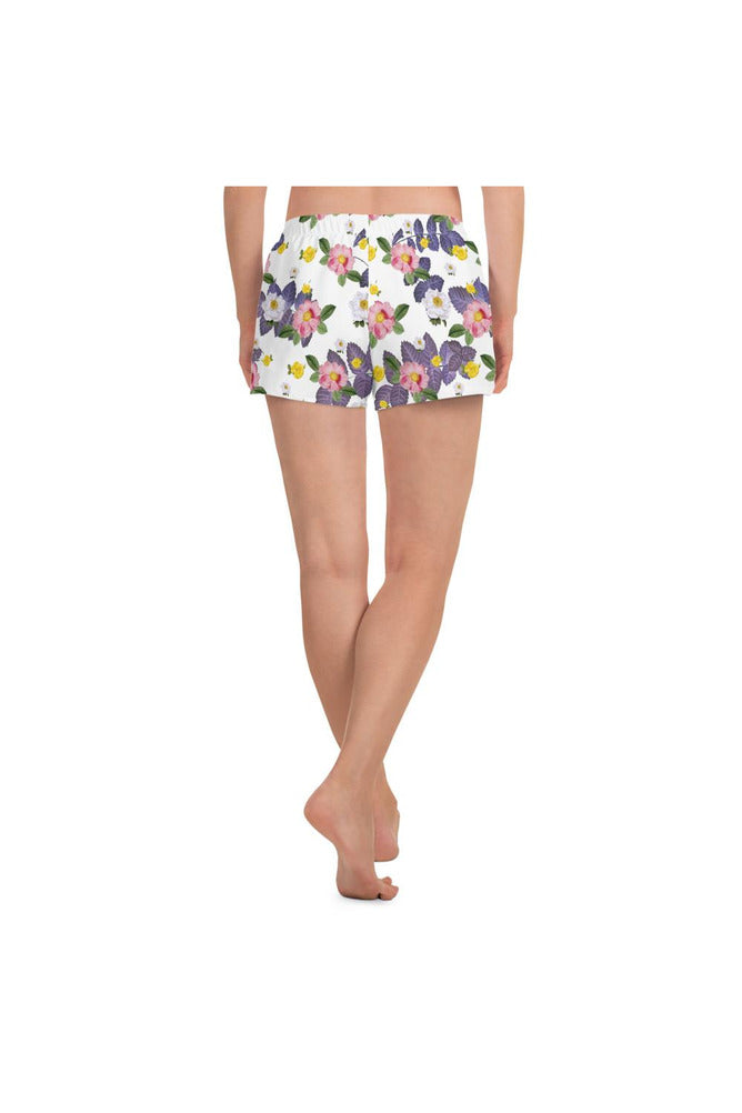 Floral Flurry Women's Athletic Short Shorts - Objet D'Art