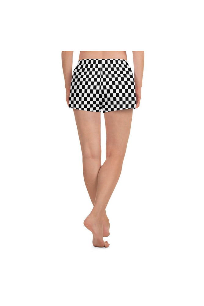 Checkered Women's Athletic Short Shorts - Objet D'Art