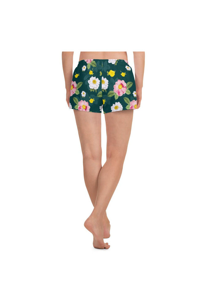 Floral Flurry Women's Athletic Short Shorts - Objet D'Art