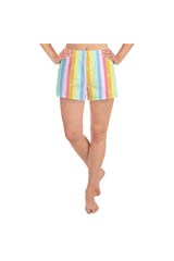 Pastel Rainbow Hearts Women's Athletic Short Shorts - Objet D'Art