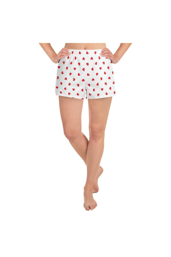 Red Hot Hearts Women's Athletic Short Shorts - Objet D'Art