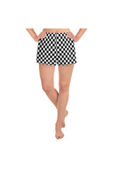 Checkered Women's Athletic Short Shorts - Objet D'Art