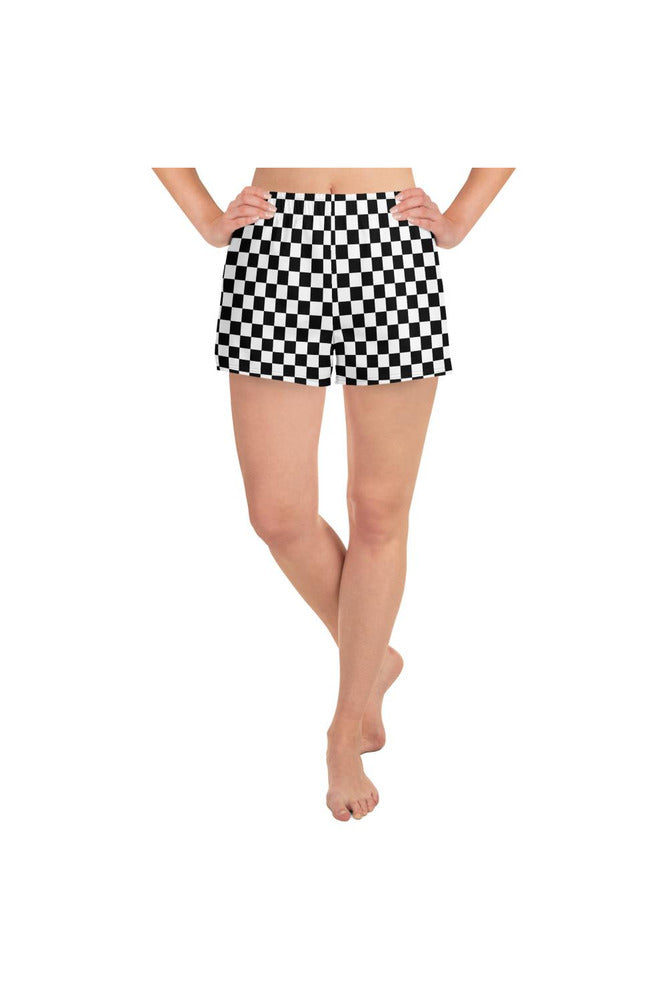 Checkered Women's Athletic Short Shorts - Objet D'Art