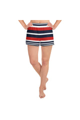 Striped Women's Athletic Short Shorts - Objet D'Art