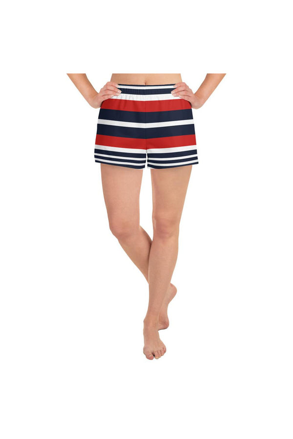 Striped Women's Athletic Short Shorts - Objet D'Art