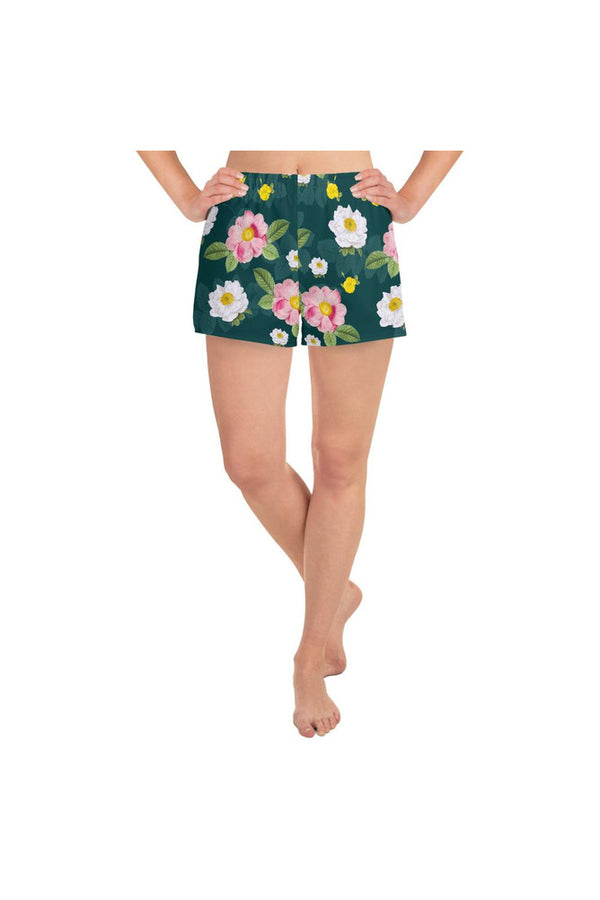 Floral Flurry Women's Athletic Short Shorts - Objet D'Art