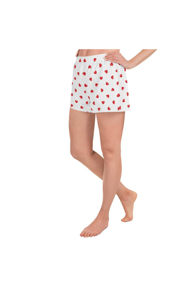 Red Hot Hearts Women's Athletic Short Shorts - Objet D'Art