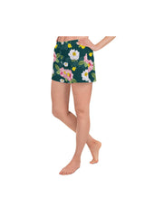 Floral Flurry Women's Athletic Short Shorts - Objet D'Art