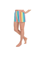 Pastel Rainbow Women's Athletic Short Shorts - Objet D'Art