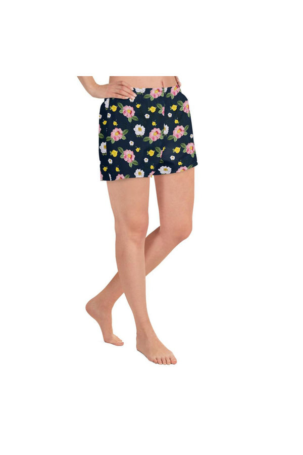 Floral Flurry Women's Athletic Short Shorts - Objet D'Art