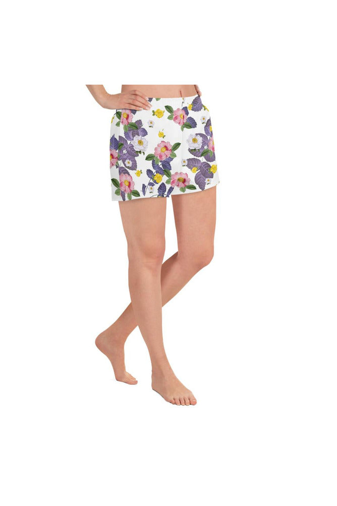 Floral Flurry Women's Athletic Short Shorts - Objet D'Art