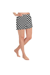 Checkered Women's Athletic Short Shorts - Objet D'Art