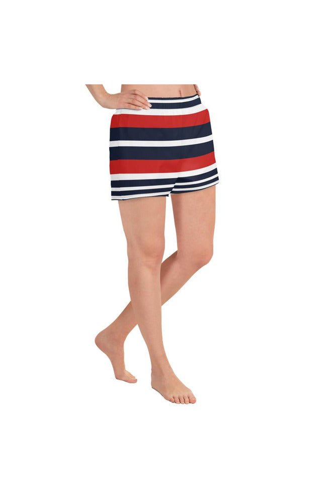 Striped Women's Athletic Short Shorts - Objet D'Art